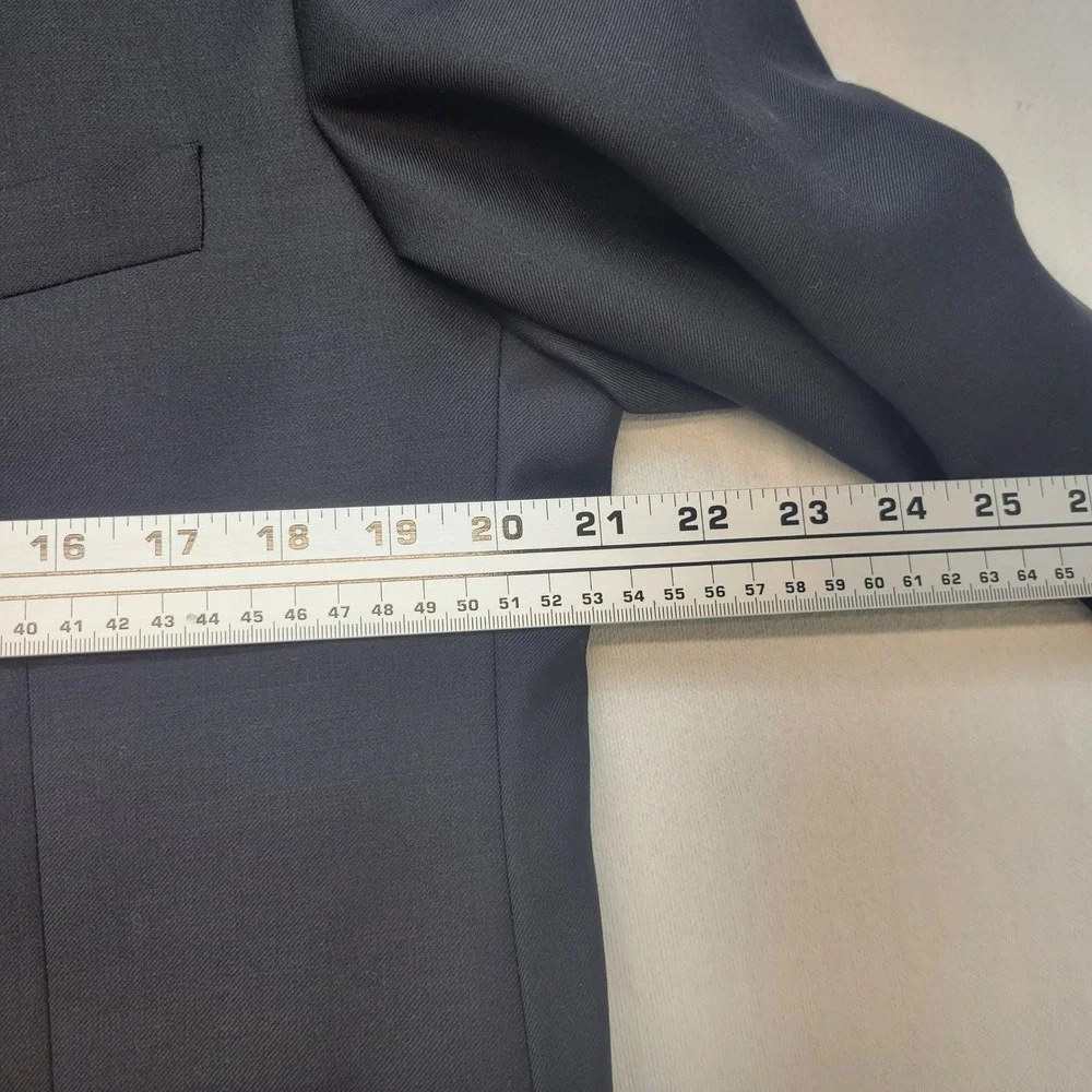 Mantoni Blazer Mens 44R Black Peak Lapel Super 140s Virgin Wool Formal